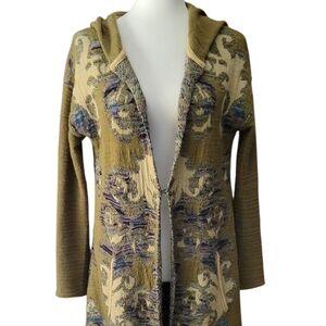 FREE PEOPLE AFTER THE STORM LONG HOODED JACQUARD SWEATER